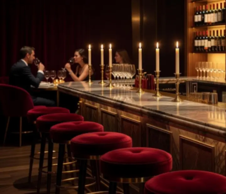 Luxus borbár hangulat a Budapest Helyek étteremben.